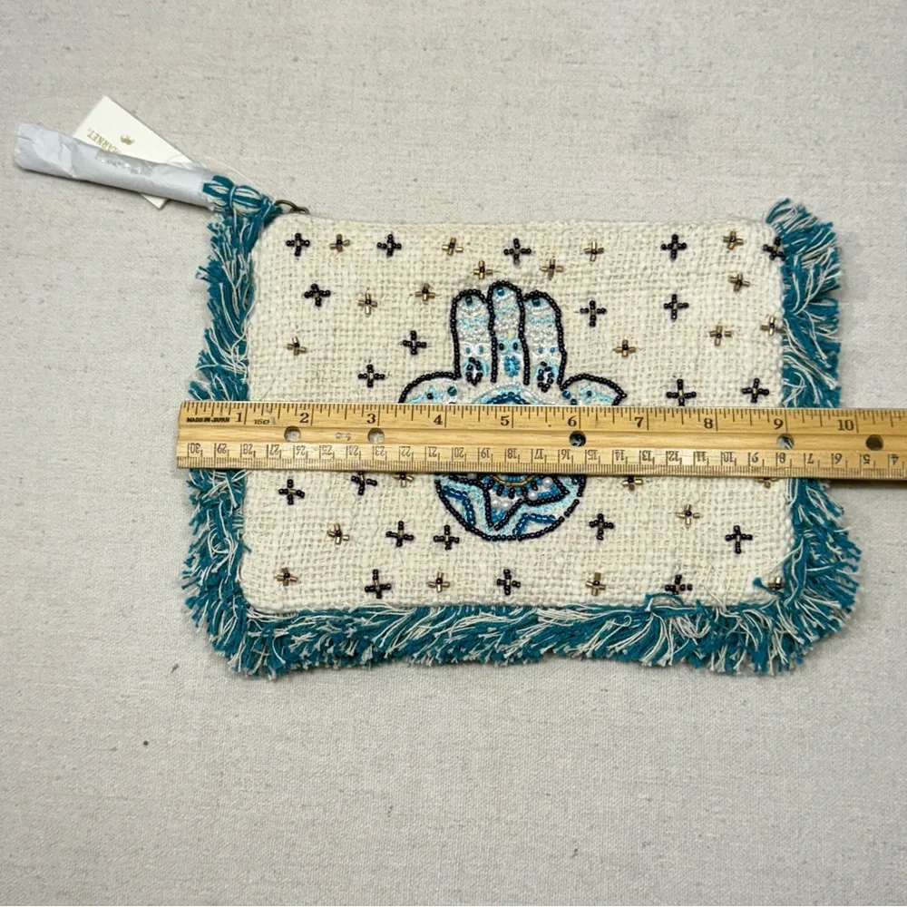 World Market Beaded Clutch with Teal Accents - NWT